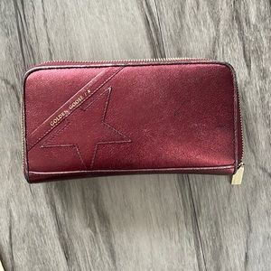 Golden Goose Burgundy & gold star wallet